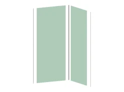 Conjunto de 2 painéis de parede de casa de banho com perfis incluídos - L. 90 x C. 120 x A. 210 cm