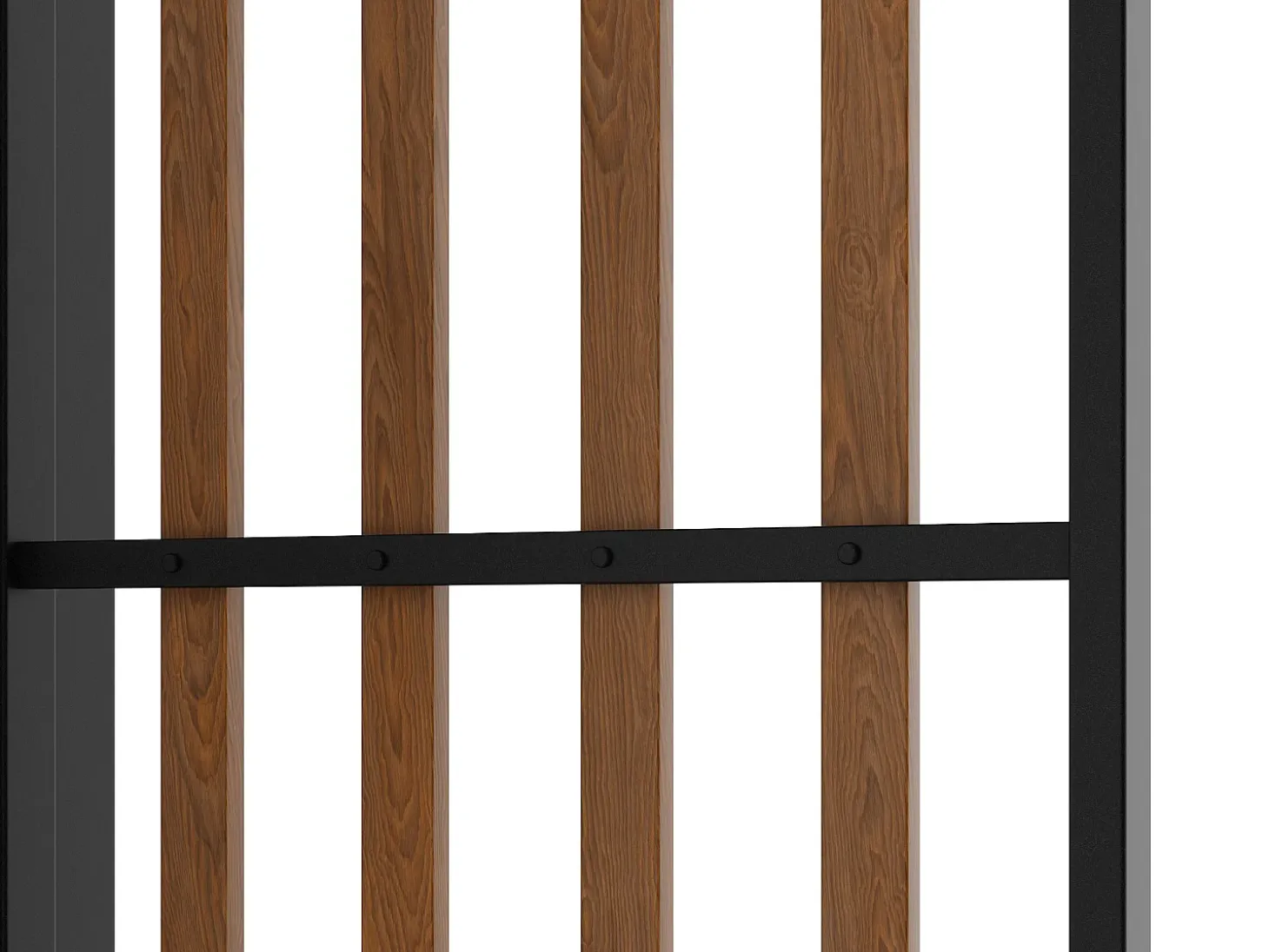 Conjunto de 2 painéis em aço com treliça efeito madeira para pérgula - MAZARA