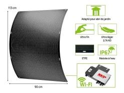 Conjunto de 2 painéis solares plug and play flexíveis - 400w "Centro Urbano" - Preto