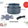 Conjunto de 2 panelas antiaderentes Arthur Martin AM2984 Ø16-20 cm, cabo removível, para todos os fogões incluindo indução, cinza fosco