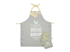 Conjunto de 3 peças avental, luva e pegador de panela Naf Naf Bread multicolor