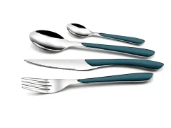 Conjunto de 24 peças Eclat Bleu Canard Amefa - Moderno e Brilhante
