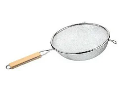 Conjunto de 3 Peneiras em Aço Inoxidável e Madeira "Sieve" 35cm Prateado