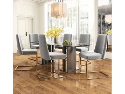 Conjunto de 2 poltronas de veludo de luxo - 64,14 x 63,5 x 47,63 cm - encosto diamante - pernas de metal dourado - cinza