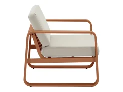 Conjunto de 2 poltronas de jardim em alumínio - Cobre com almofadas bege - LOMIA da MYLIA