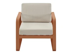 Conjunto de 2 poltronas de jardim em alumínio - Cobre com almofadas bege - LOMIA da MYLIA