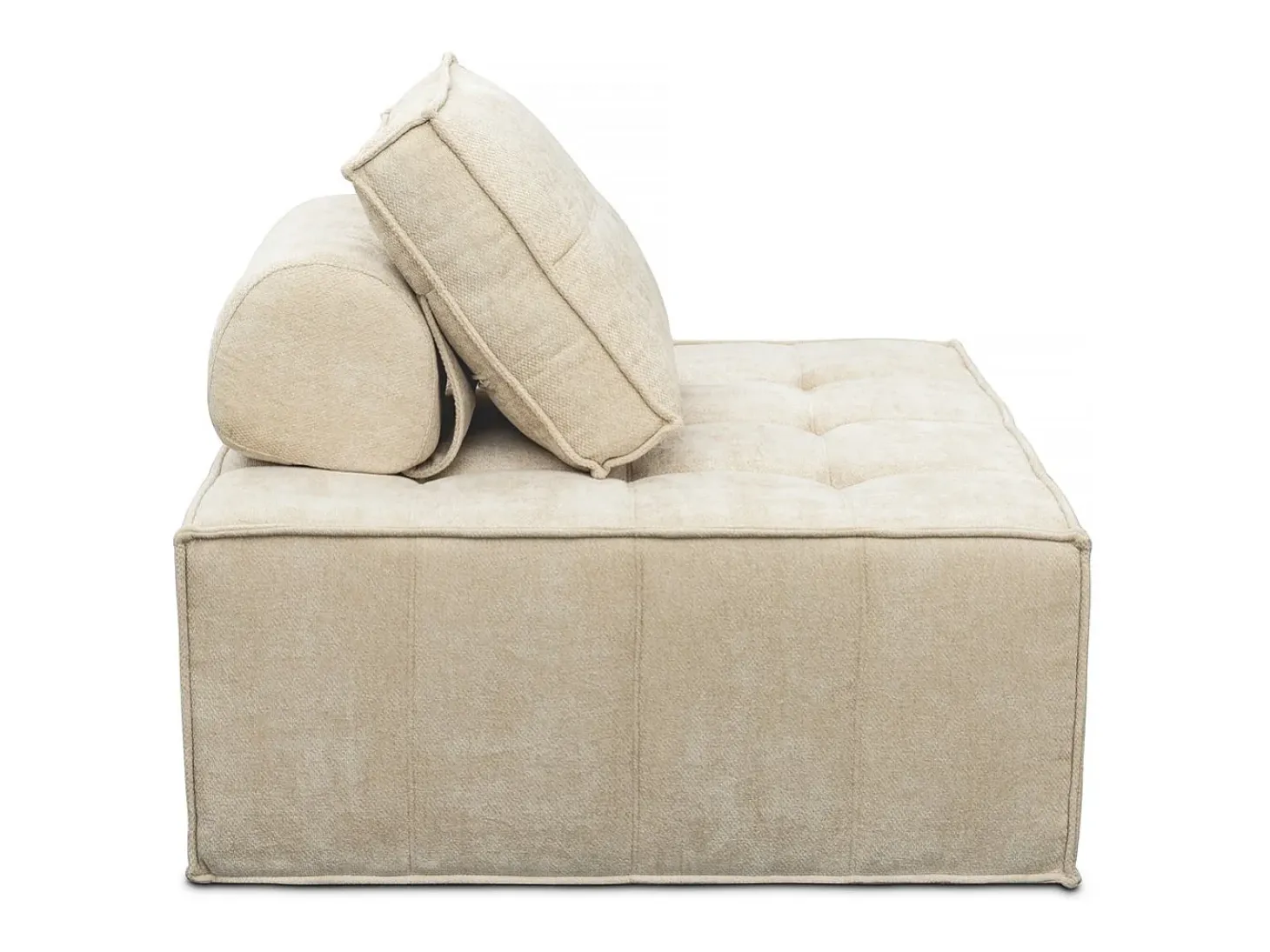Conjunto de 2 poltronas modulares em tecido texturado "Velluto" - Bege