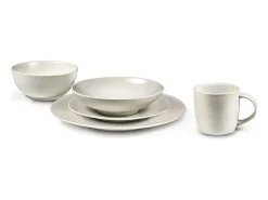 Conjunto de 6 Pratos de Salada e Massas Stone Marfim 19 cm - Coleção Médard de Noblat