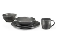Conjunto de 6 Pratos Rasos Stone Cinza 27 cm - Coleção Médard de Noblat