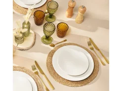 Conjunto de 6 Pratos Rasos Stone Marfim 27 cm - Coleção Moderna e Acolhedora