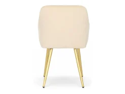 Conjunto de 4 sillas acolchadas LUXANO con costuras cuadradas Beige patas doradas