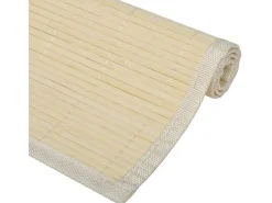 Conjunto de 6 sousplats de bambu feitos à mão, 30 x 45 cm, naturais e duráveis com suporte antiderrapante