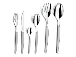 Conjunto de 2 talheres de salada Jet Sablé em aço inoxidável - Design contemporâneo Laguiole