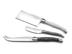 Conjunto de 3 talheres para queijo Laguiole Tradition, Cabo em polipropileno, Lâmina microdentada em aço temperado