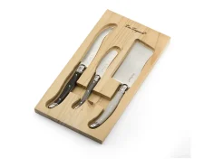 Conjunto de 3 talheres para queijo Laguiole Tradition, Cabo em polipropileno, Lâmina microdentada em aço temperado