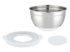 Conjunto de 3 tigelas de aço inoxidável Arthur Martin 16-24 cm com tampas herméticas e fundo antiderrapante de silicone