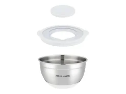 Conjunto de 3 tigelas de aço inoxidável Arthur Martin 16-24 cm com tampas herméticas e fundo antiderrapante de silicone