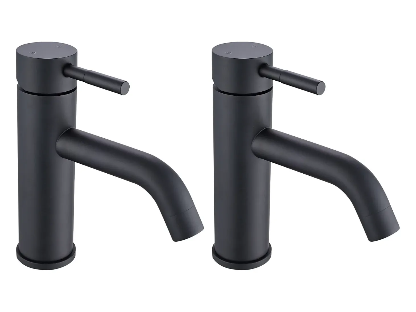 Conjunto de 2 torneiras misturadoras arredondadas em inox, preto, C16 x A17,3 x P4,9 cm, SALAVAN