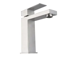 Conjunto de 2 torneiras misturadoras mecânicas quadradas, cor níquel escovado - A17,8 cm - CANILAS