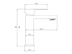 Conjunto de 2 torneiras misturadoras mecânicas quadradas, cor níquel escovado - A17,8 cm - CANILAS