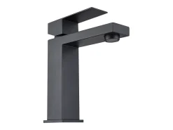 Conjunto de 2 torneiras misturadoras mecânicas quadradas em inox, Preto mate, CANILAS