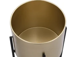 Conjunto de 2 vasos de ornamentação com base em metal - Dourado e preto - 2 tamanhos - EDMEE