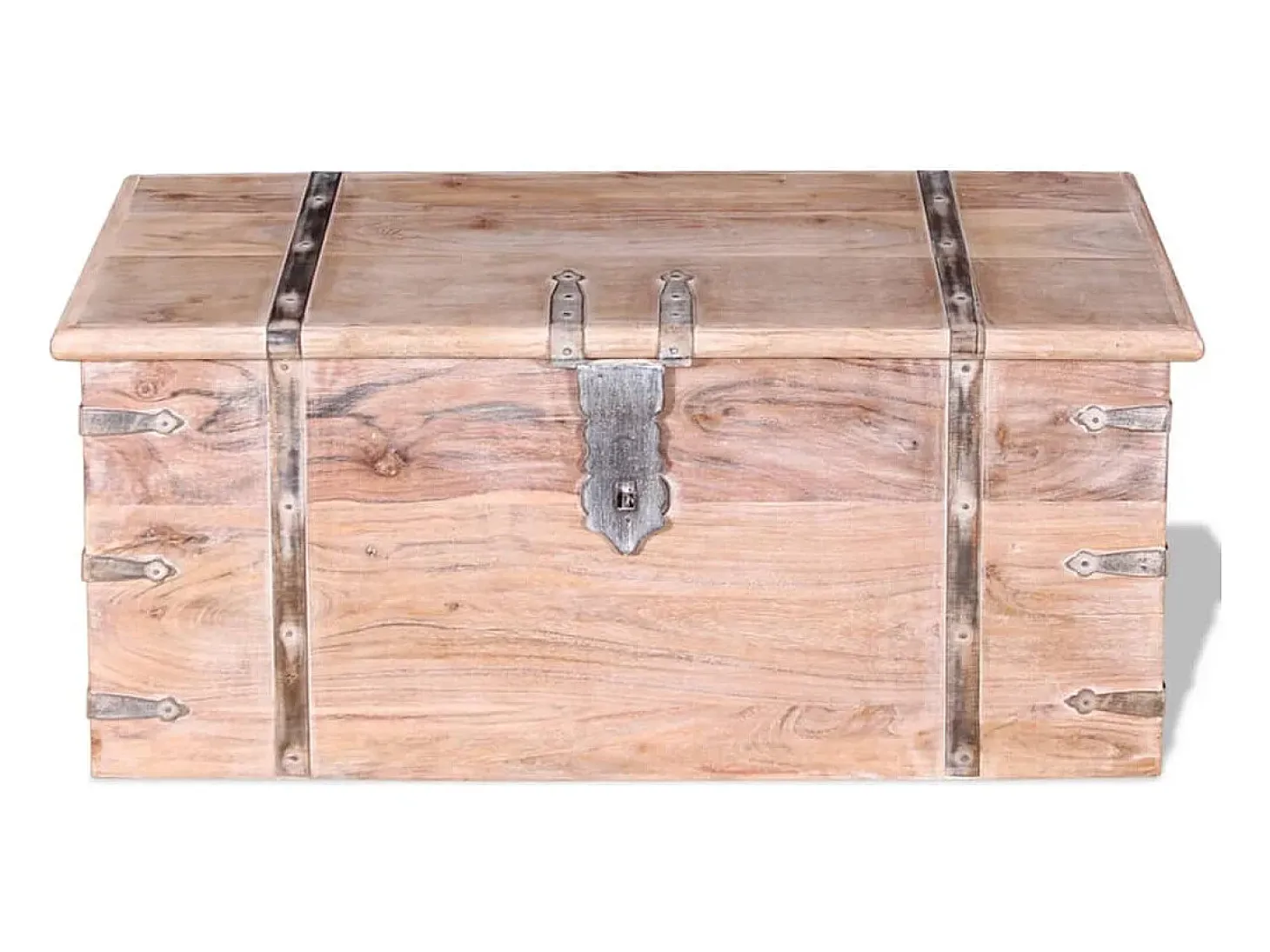 Conjunto de arcas de arrumação 2 pcs madeira maciça de acácia