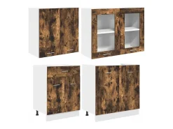 Conjunto de armários de cozinha Lyon 4 pcs Carvalho Defumado