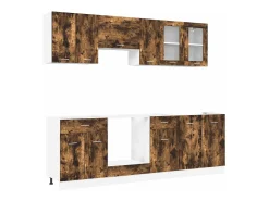 Conjunto de armários de cozinha Lyon 8 pcs Carvalho fumado