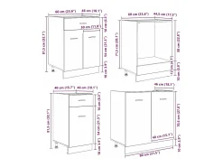 Conjunto de armários de cozinha Lyon 8 pcs Carvalho fumado