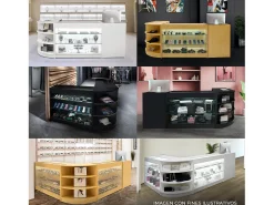 Conjunto de BalcÃµes Comerciais com Luz LED "THESEUS" LM60+ 2x B1500 â€“ cor Maple