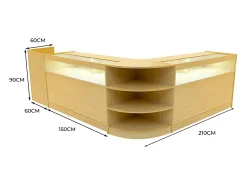 Conjunto de BalcÃµes Comerciais com Luz LED "SAGITTARIUS " LM60 + 2xB1500 + TB60 â€“ cor Maple
