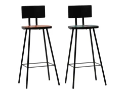 Conjunto de bar 3 pcs madeira recuperada maciça multicor