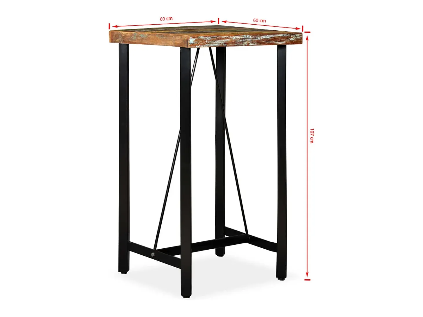 Conjunto de bar 3 pcs madeira recuperada maciça