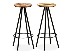 Conjunto de bar 3 pcs madeira recuperada maciça