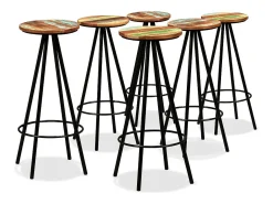 Conjunto de bar 7 pcs madeiras de acácia maciça e recuperada