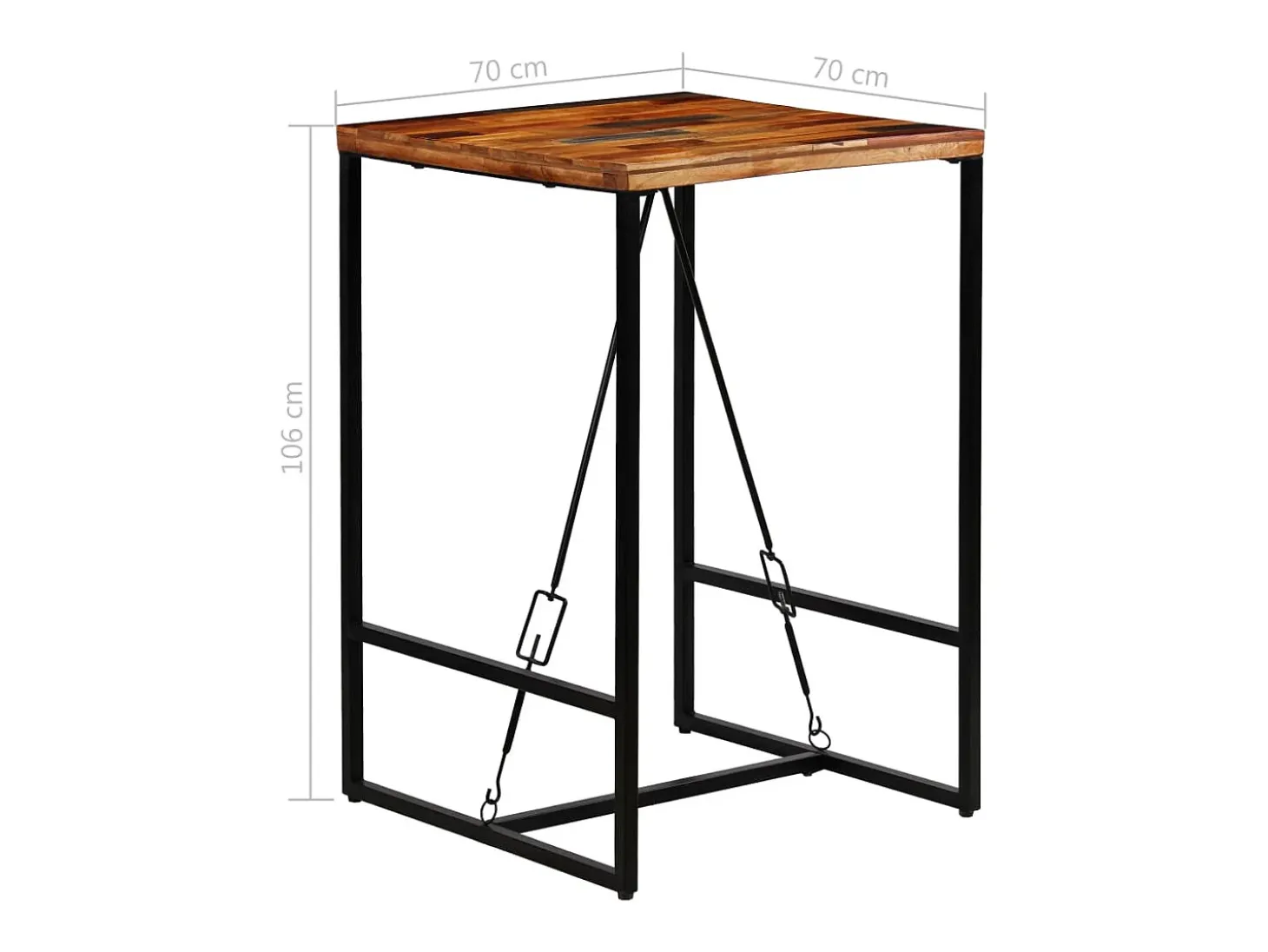 Conjunto de bar 3 pcs madeira recuperada + couro cabra genuíno