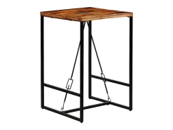 Conjunto de bar 3 pcs madeira recuperada + couro cabra genuíno