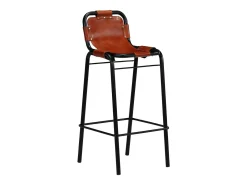 Conjunto de bar 3 pcs madeira recuperada + couro cabra genuíno