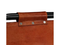 Conjunto de bar 3 pcs madeira recuperada + couro cabra genuíno
