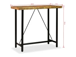 Conjunto de bar 5 pcs madeira recuperada maciça