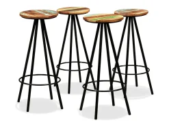 Conjunto de bar 5 pcs madeira recuperada maciça