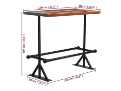 Conjunto de bar 5 pcs madeira recuperada maciça multicor