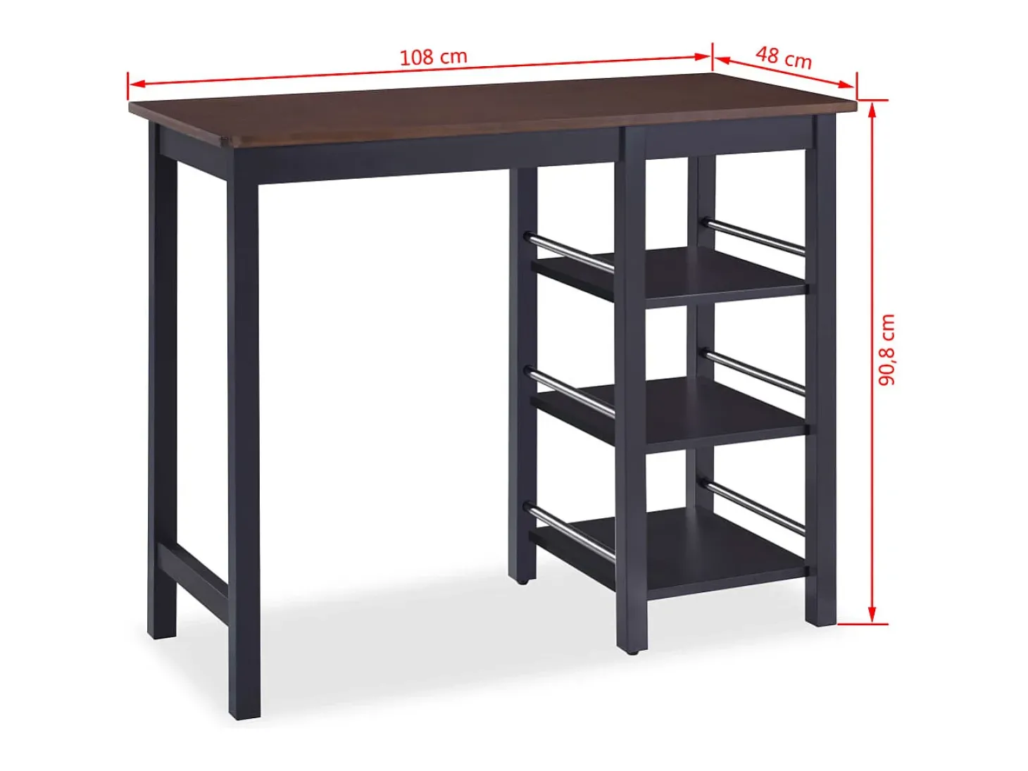 Conjunto de bar 3 pcs MDF preto