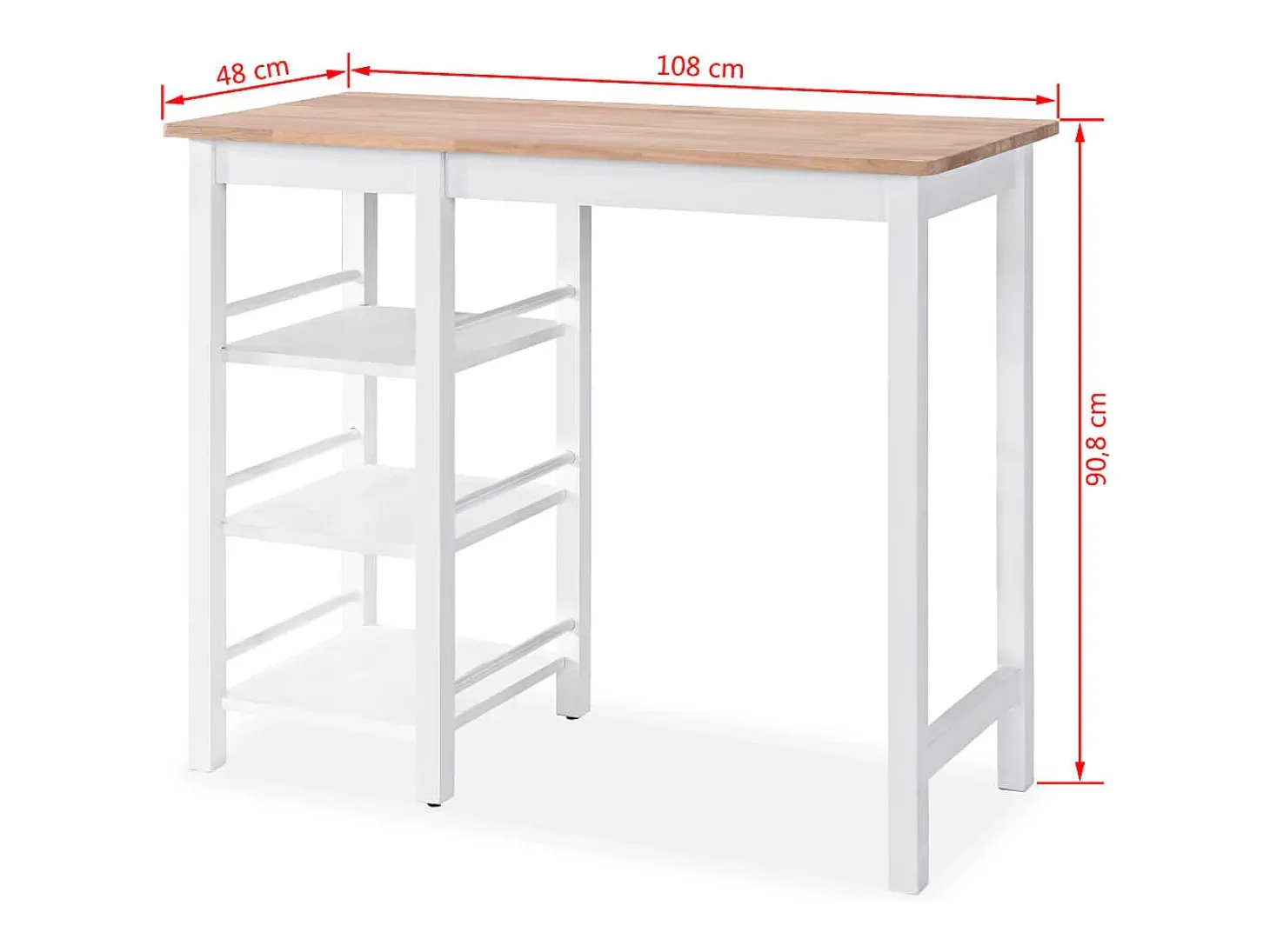 Conjunto de bar 3 pcs MDF branco
