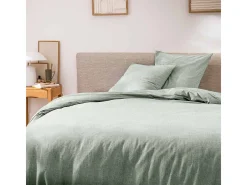 Conjunto de Cama 3 Peças "Meline" 100% Algodão 240x220cm Sálvia