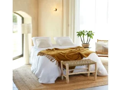 Conjunto de Cama Casal em Gaze de Algodão Branco 