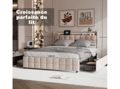 Conjunto de cama de 3 peças, fronha*2 (80 x 80), lençol com elástico (140 x 200) + capa de edredom (140 x 210), cinza escuro + cinza claro, poliéster