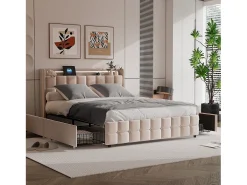 Conjunto de cama de 3 peças, fronha*2 (80 x 80), lençol com elástico (140 x 200) + capa de edredom (140 x 210), cinza escuro + cinza claro, poliéster