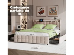Conjunto de cama de 3 peças, fronha*2 (80 x 80), lençol com elástico (140 x 200) + capa de edredom (140 x 210), verde, poliéster